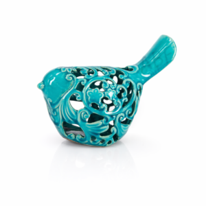 Decorative Ceramic Bird Aroma Oil Burner (Turquoise Gloss Finish)